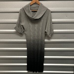 Jones New York Ombré Sweater Dress Turtleneck Cowl Neck Size Medium Retro Y2K 90